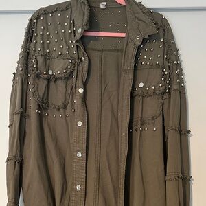 Studded Olive Green Jacket
